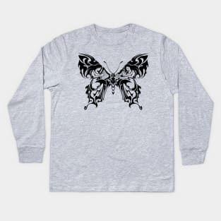 Tribal Butterfly Kids Long Sleeve T-Shirt